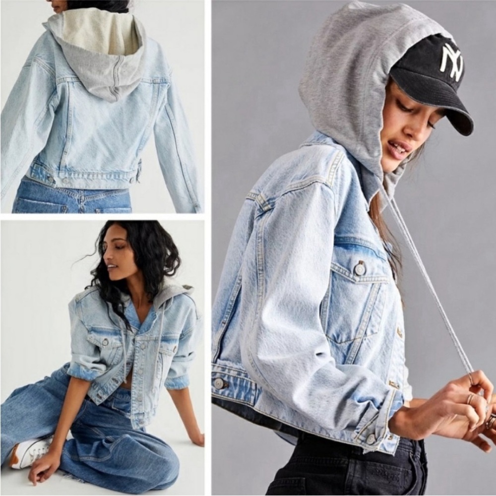 NWT Free People Brando Hooded Denim Jacket XS